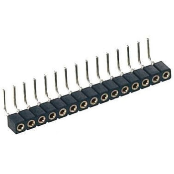 ピンヘッダ ピンソケット 1列 Preci-Dip ライトアングル 2mm，  スルーホール PRECI-DIP
