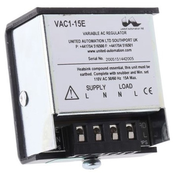 ファンスピードコントローラ United Automation 無限可変 15A， 110V ac UNITED AUTOMATION