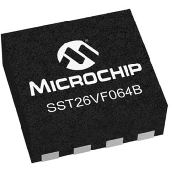 マイクロチップ， 64Mbit フラッシュメモリ SPI， 2.7→3.6V， 8-PinWDFN MICROCHIP