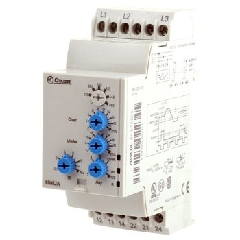 モニタリングリレー Crouzet DPDT 220→480V ac 35mm CROUZET