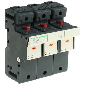 レール取り付け表示ヒューズホルダ Schneider Electric 125A， 690V シュナイダーエレクトリック