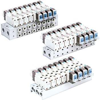 SYJ7000 Series 5ポートソレノイドバルブ 弾性体シール ベース配管形 バルブ単体 SMC