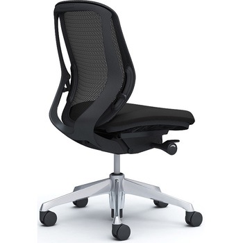 シルフィー 肘なし 背メッシュ ロー ブラックボディ ハンガー無 ランバー無 アルミ脚 オカムラ(岡村製作所)