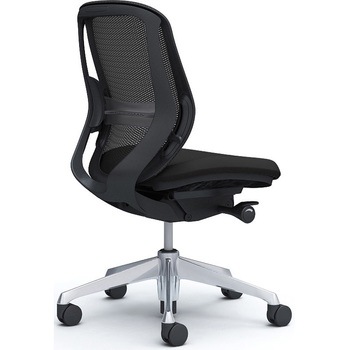 シルフィー 肘なし 背メッシュ ロー ブラックボディ ハンガー無 ランバー有 アルミ脚 - オカムラ(岡村製作所)