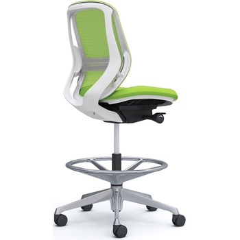シルフィー 肘なし 背メッシュ ロー ハイチェア ホワイトボディ ハンガー無 ランバー付 アルミ脚 オカムラ(岡村製作所)