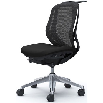 シルフィー 肘なし 背メッシュ ロー ブラックボディ ハンガー有 ランバー無 アルミ脚 オカムラ(岡村製作所)