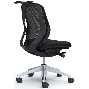 シルフィー 肘なし 背メッシュ ロー ブラックボディ ハンガー有 ランバー無 アルミ脚 オカムラ(岡村製作所)