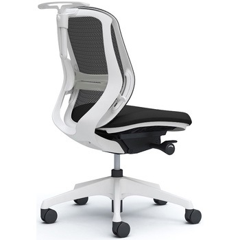 シルフィー 肘なし 背メッシュ ロー ホワイトボディ ハンガー有 ランバー有 樹脂脚 - オカムラ(岡村製作所)