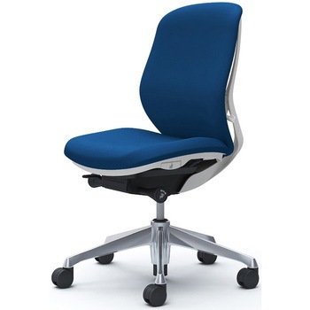 シルフィー 肘なし 背クッション ロー ホワイトボディ ハンガー無 ランバー無 アルミ脚 - オカムラ(岡村製作所)