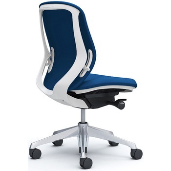 シルフィー 肘なし 背クッション ロー ホワイトボディ ハンガー無 ランバー無 アルミ脚 - オカムラ(岡村製作所)