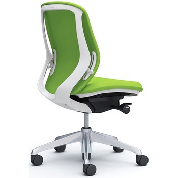 シルフィー 肘なし 背クッション ロー ホワイトボディ ハンガー無 ランバー無 アルミ脚 - オカムラ(岡村製作所)