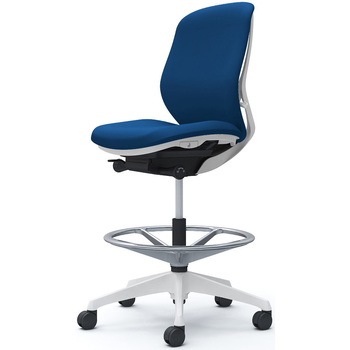 シルフィー 肘なし 背クッション ロー ハイチェア ホワイトボディ ハンガー無 ランバー無 樹脂脚 オカムラ(岡村製作所)