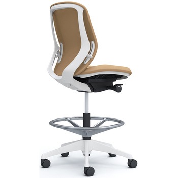 シルフィー 肘なし 背クッション ロー ハイチェア ホワイトボディ ハンガー無 ランバー無 樹脂脚 オカムラ(岡村製作所)