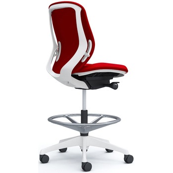 シルフィー 肘なし 背クッション ロー ハイチェア ホワイトボディ ハンガー無 ランバー無 樹脂脚 オカムラ(岡村製作所)