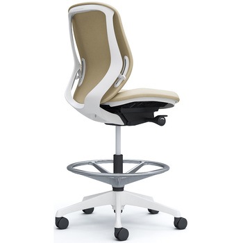 シルフィー 肘なし 背クッション ロー ハイチェア ホワイトボディ ハンガー無 ランバー無 樹脂脚 オカムラ(岡村製作所)