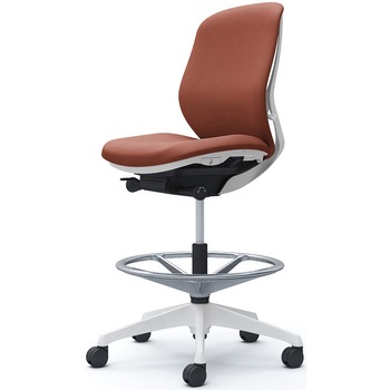 シルフィー 肘なし 背クッション ロー ハイチェア ホワイトボディ ハンガー無 ランバー無 樹脂脚 オカムラ(岡村製作所)