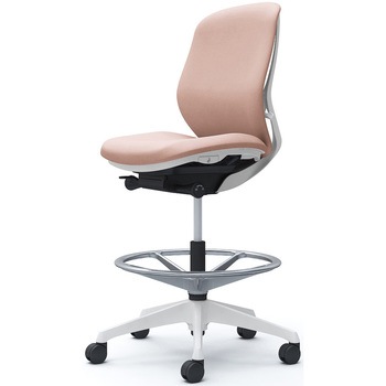 シルフィー 肘なし 背クッション ロー ハイチェア ホワイトボディ ハンガー無 ランバー無 樹脂脚 オカムラ(岡村製作所)