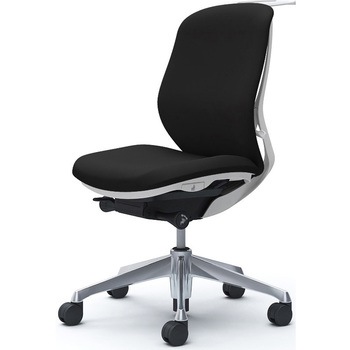 シルフィー 肘なし 背クッション ロー ホワイトボディ ハンガー有 ランバー無 アルミ脚 オカムラ(岡村製作所)