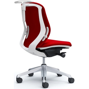 シルフィー 肘なし 背クッション ロー ホワイトボディ ハンガー有 ランバー無 アルミ脚 オカムラ(岡村製作所)