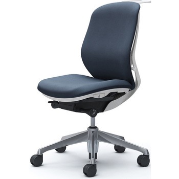 シルフィー 肘なし 背クッション ロー ホワイトボディ ハンガー有 ランバー無 アルミ脚 オカムラ(岡村製作所)