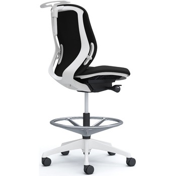 シルフィー 肘なし 背クッション ロー ハイチェア ホワイトボディ ハンガー付 ランバー無 樹脂脚 オカムラ(岡村製作所)