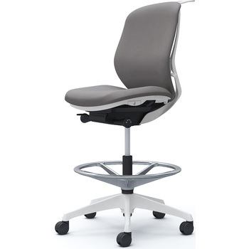 シルフィー 肘なし 背クッション ロー ハイチェア ホワイトボディ ハンガー付 ランバー無 樹脂脚 オカムラ(岡村製作所)