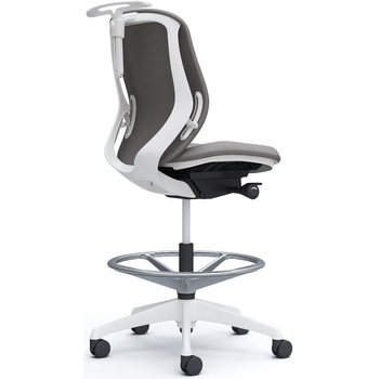 シルフィー 肘なし 背クッション ロー ハイチェア ホワイトボディ ハンガー付 ランバー無 樹脂脚 オカムラ(岡村製作所)