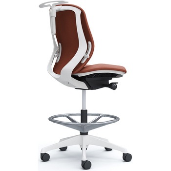 シルフィー 肘なし 背クッション ロー ハイチェア ホワイトボディ ハンガー付 ランバー無 樹脂脚 オカムラ(岡村製作所)