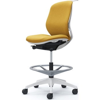 シルフィー 肘なし 背クッション ロー ハイチェア ホワイトボディ ハンガー付 ランバー無 樹脂脚 オカムラ(岡村製作所)