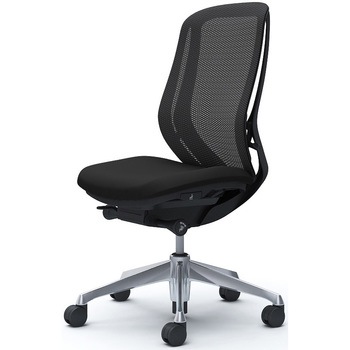 シルフィー 肘なし 背メッシュ ハイ ブラックボディ ハンガー無 ランバー無 アルミ脚 オカムラ(岡村製作所)