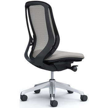 シルフィー 肘なし 背メッシュ ハイ ブラックボディ ハンガー無 ランバー無 アルミ脚 オカムラ(岡村製作所)