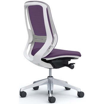 シルフィー 肘なし 背メッシュ ハイ ホワイトボディ ハンガー無 ランバー有 アルミ脚 - オカムラ(岡村製作所)