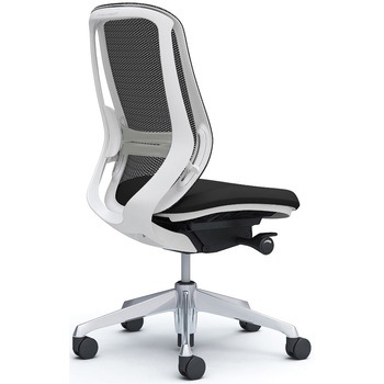 シルフィー 肘なし 背メッシュ ハイ ホワイトボディ ハンガー無 ランバー有 アルミ脚 - オカムラ(岡村製作所)