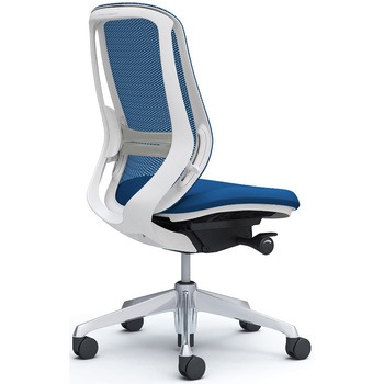 シルフィー 肘なし 背メッシュ ハイ ホワイトボディ ハンガー無 ランバー有 アルミ脚 - オカムラ(岡村製作所)