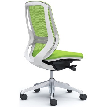 シルフィー 肘なし 背メッシュ ハイ ホワイトボディ ハンガー無 ランバー有 アルミ脚 - オカムラ(岡村製作所)