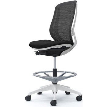 シルフィー 肘なし 背メッシュ ハイ ハイチェア ホワイトボディ ハンガー無 ランバー無 樹脂脚 オカムラ(岡村製作所)