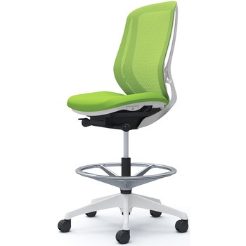 シルフィー 肘なし 背メッシュ ハイ ハイチェア ホワイトボディ ハンガー無 ランバー無 樹脂脚 オカムラ(岡村製作所)