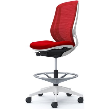 シルフィー 肘なし 背メッシュ ハイ ハイチェア ホワイトボディ ハンガー無 ランバー無 樹脂脚 オカムラ(岡村製作所)