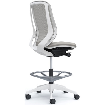 シルフィー 肘なし 背メッシュ ハイ ハイチェア ホワイトボディ ハンガー無 ランバー無 樹脂脚 オカムラ(岡村製作所)