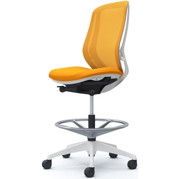 シルフィー 肘なし 背メッシュ ハイ ハイチェア ホワイトボディ ハンガー無 ランバー無 樹脂脚 オカムラ(岡村製作所)