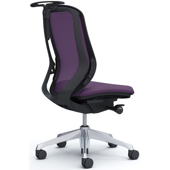 シルフィー 肘なし 背メッシュ ハイ ブラックボディ ハンガー有 ランバー無 アルミ脚 - オカムラ(岡村製作所)