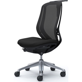 シルフィー 肘なし 背メッシュ ハイ ブラックボディ ハンガー有 ランバー無 アルミ脚 - オカムラ(岡村製作所)