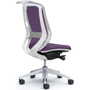 シルフィー 肘なし 背メッシュ ハイ ホワイトボディ ハンガー有 ランバー有 アルミ脚 オカムラ(岡村製作所)