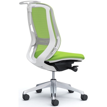 シルフィー 肘なし 背メッシュ ハイ ホワイトボディ ハンガー有 ランバー有 アルミ脚 オカムラ(岡村製作所)