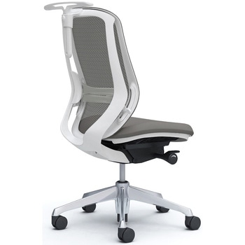 シルフィー 肘なし 背メッシュ ハイ ホワイトボディ ハンガー有 ランバー有 アルミ脚 オカムラ(岡村製作所)