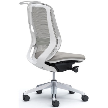 シルフィー 肘なし 背メッシュ ハイ ホワイトボディ ハンガー有 ランバー有 アルミ脚 オカムラ(岡村製作所)