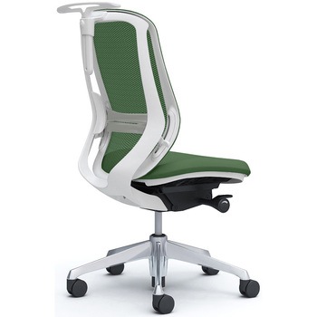 シルフィー 肘なし 背メッシュ ハイ ホワイトボディ ハンガー有 ランバー有 アルミ脚 オカムラ(岡村製作所)