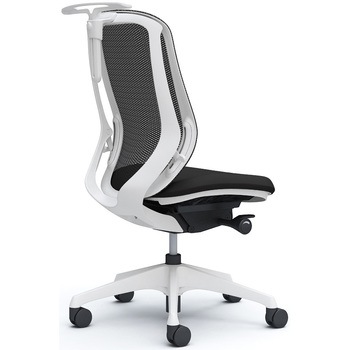 シルフィー 肘なし 背メッシュ ハイ ホワイトボディ ハンガー有 ランバー無 樹脂脚 - オカムラ(岡村製作所)