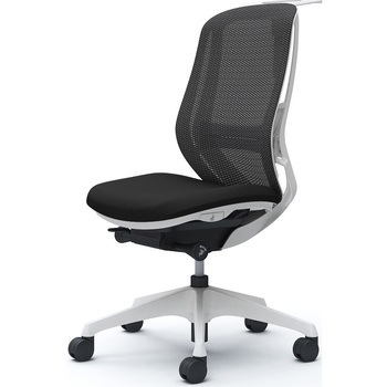 シルフィー 肘なし 背メッシュ ハイ ホワイトボディ ハンガー有 ランバー有 樹脂脚 オカムラ(岡村製作所)