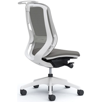 シルフィー 肘なし 背メッシュ ハイ ホワイトボディ ハンガー有 ランバー有 樹脂脚 オカムラ(岡村製作所)